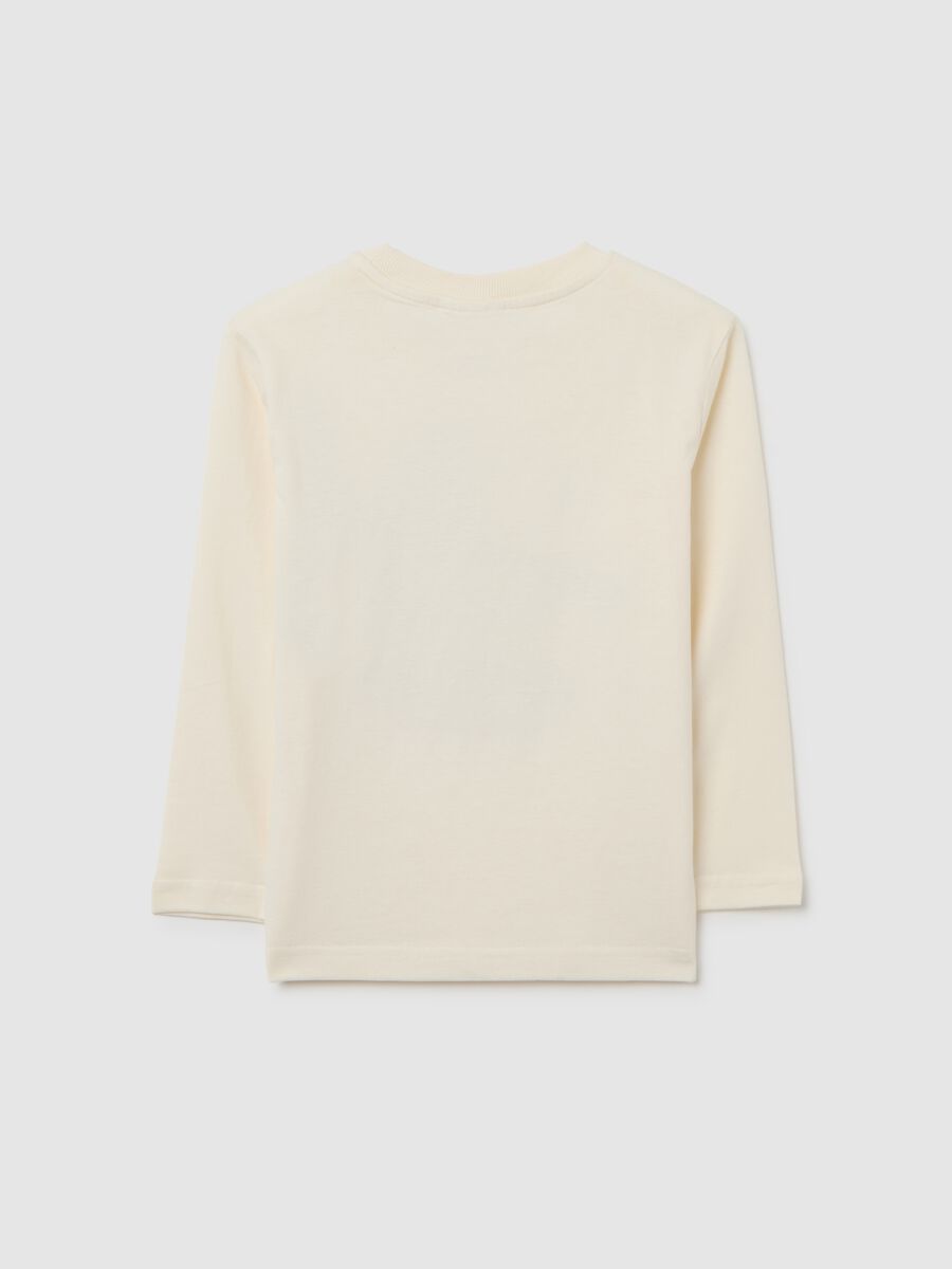 Kids' beige pure cotton regular fit T-shirt with Snoopy print_1