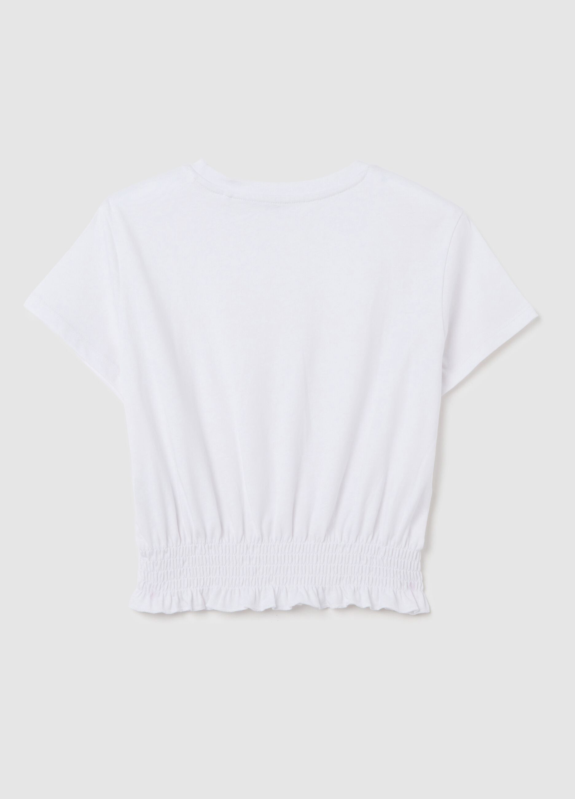 Pure cotton white T-shirt for girls