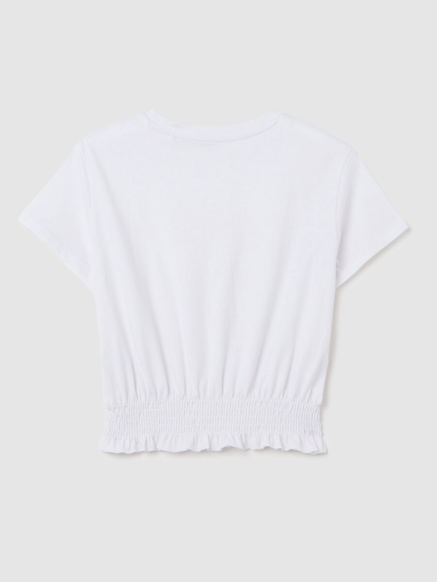 T-shirt da ragazza in puro cotone bianca regular fit_4