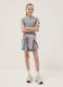 Grey stretch cotton set with T-shirt and shorts_1