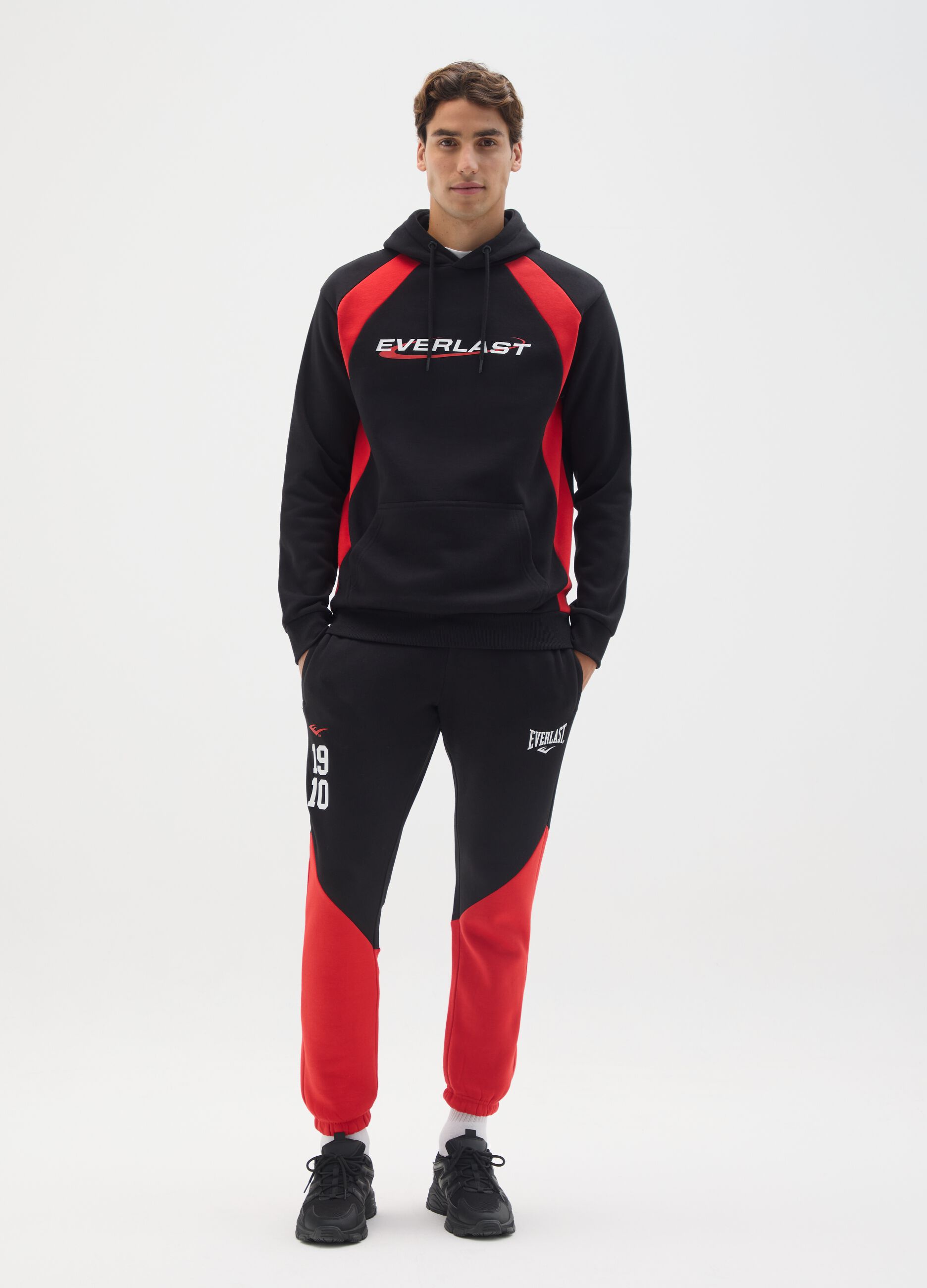 Felpa in misto cotone multicolor con cappuccio Everlast