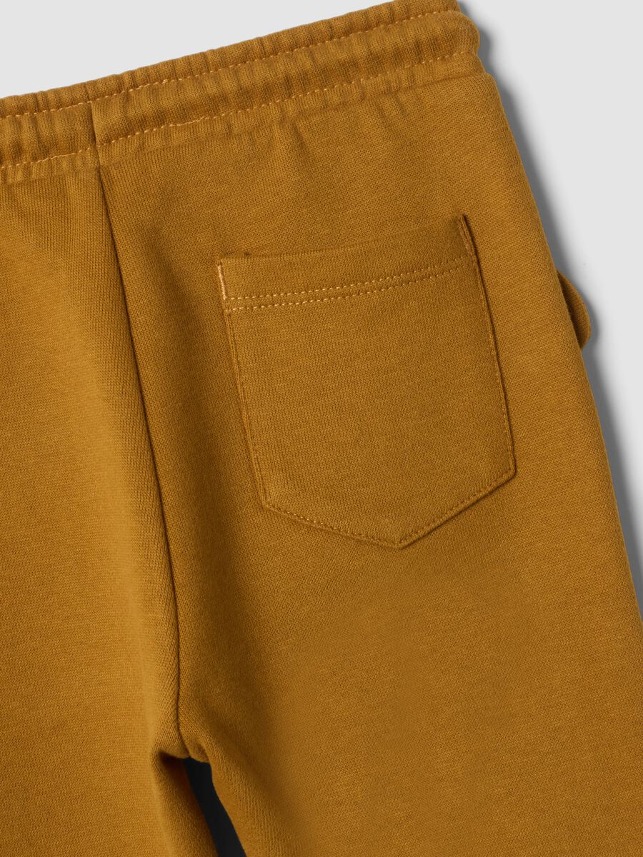 Pantaloni jogger marroni in puro cotone_3