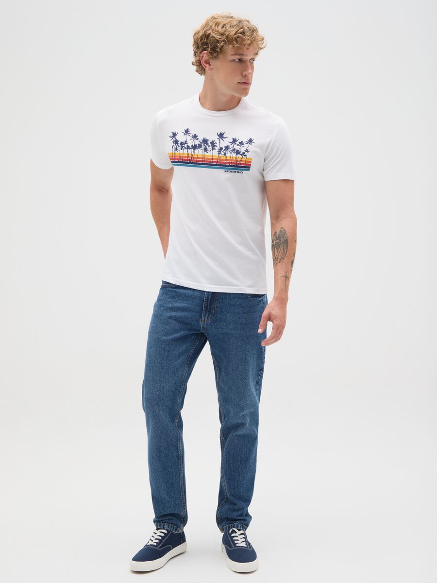 Men's white pure cotton t-shirt in regular fit_1