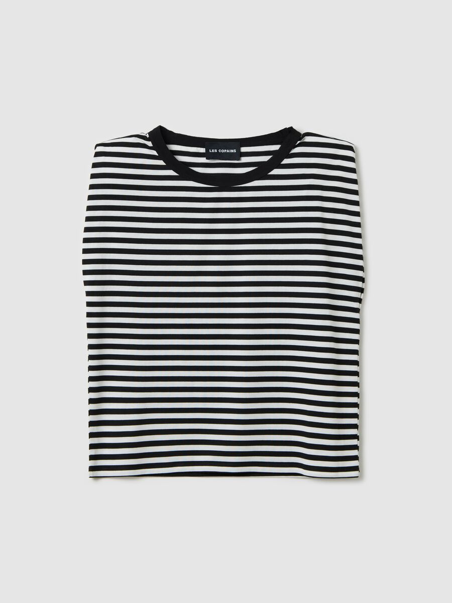 White and black striped boxy-fit T-shirt with shoulder straps_4