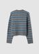 Grey striped stretch wool cardigan, regular fit_2
