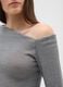 Grey regular fit top with open shoulder_3