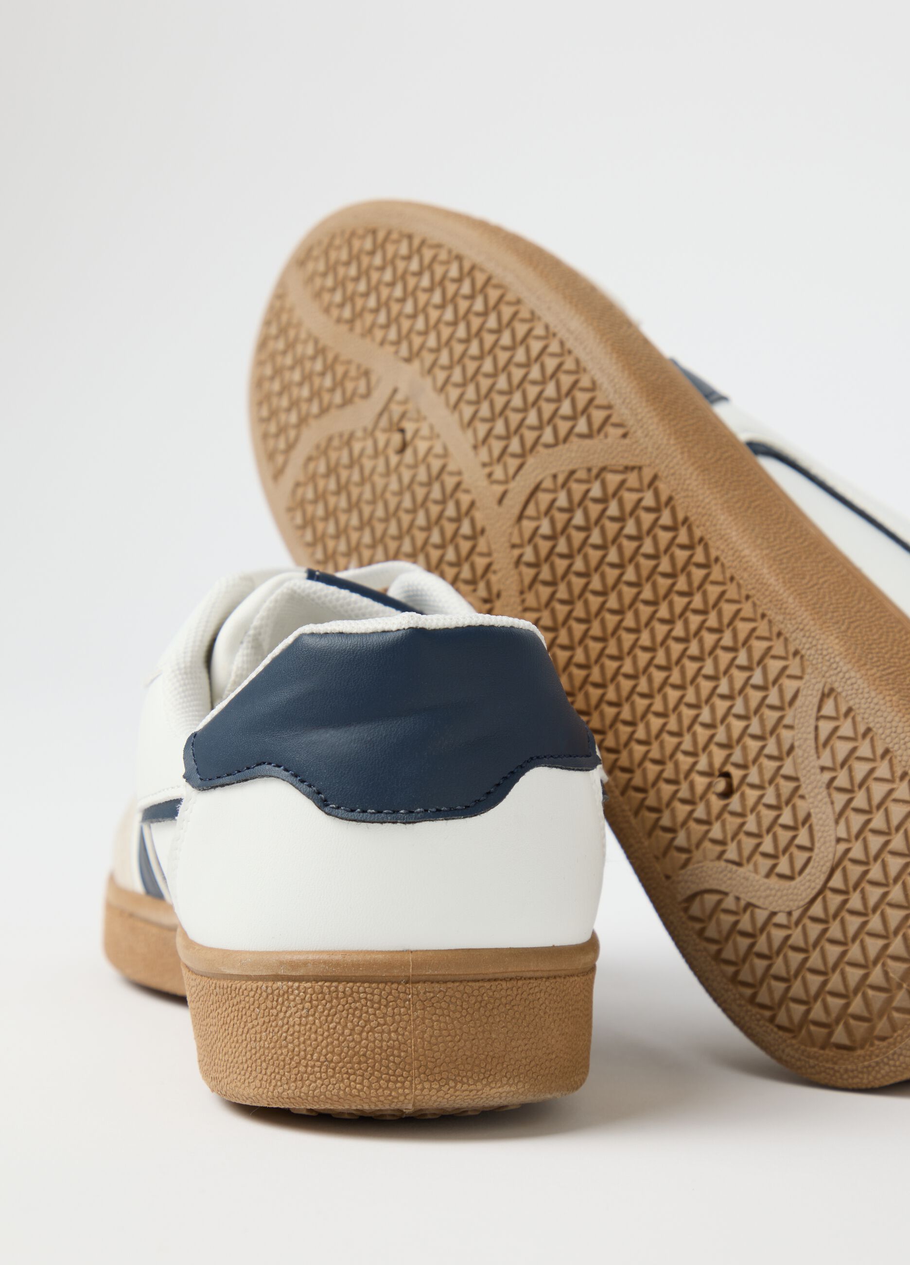 White and blue combination sneakers