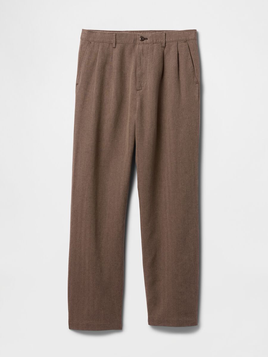 Brown Linen and Cotton Trousers_5