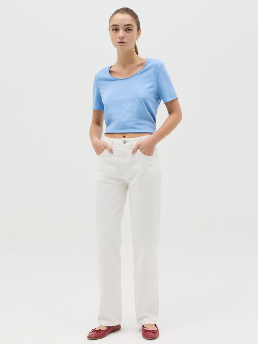 Light blue relaxed-fit T-shirt in cotton_1
