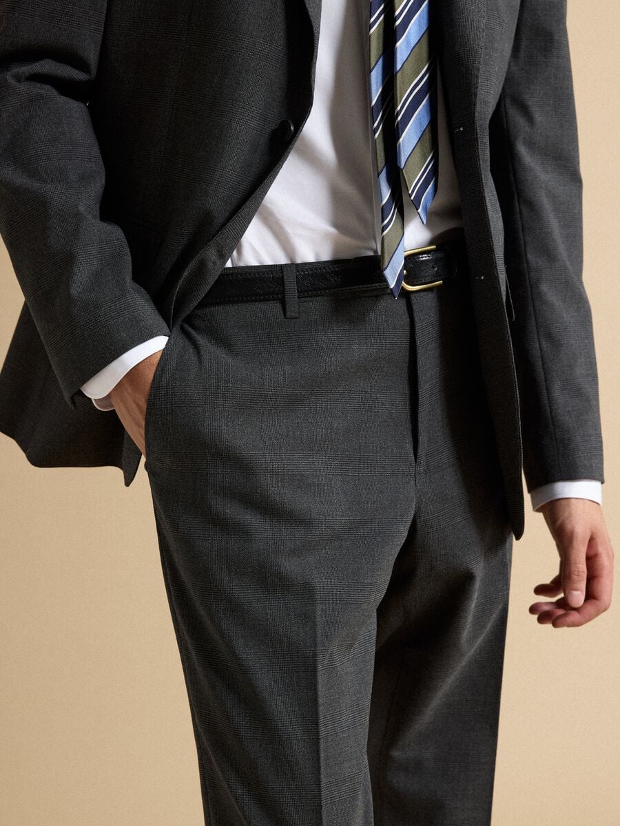 Pantaloni formali grigi slim fit in viscosa elasticizzata_3