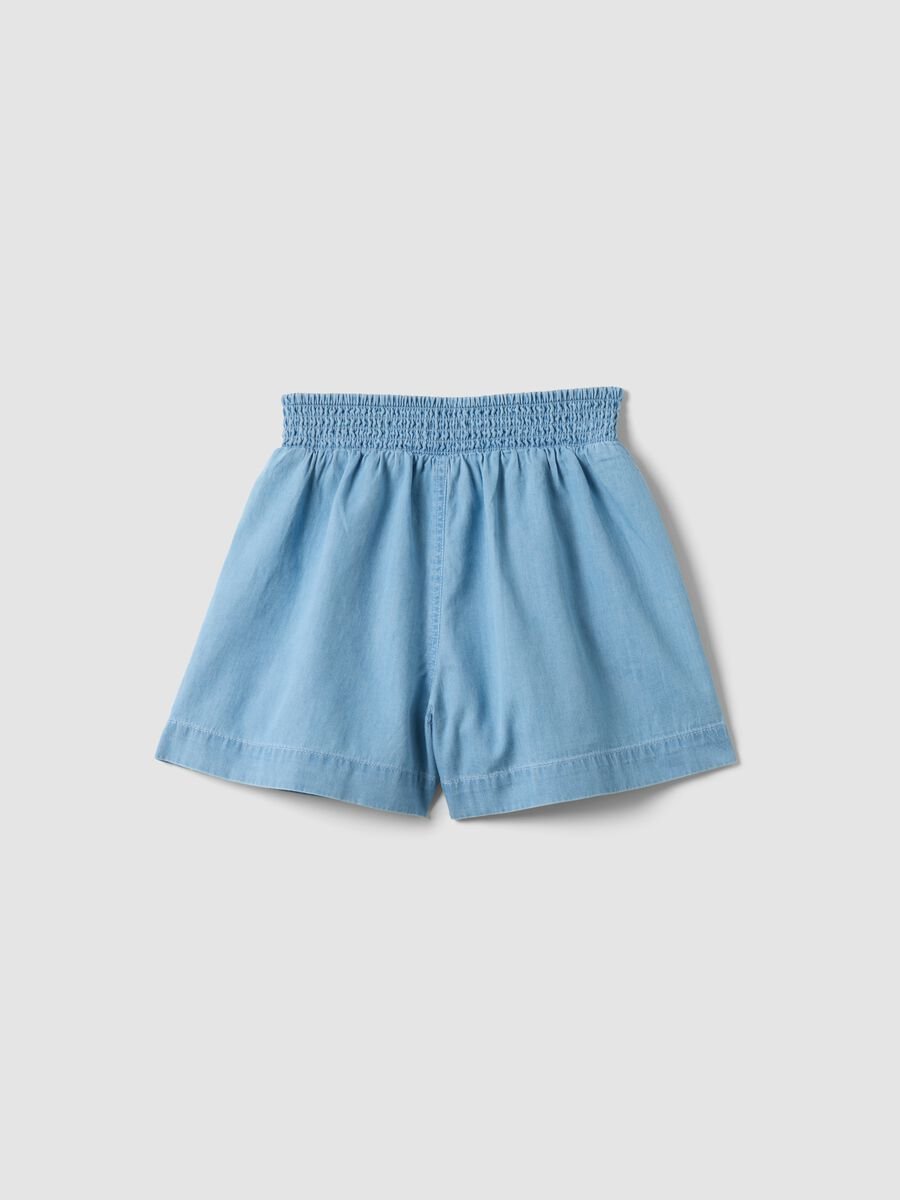 Shorts denim azzurri in puro cotone da ragazza regular fit_1