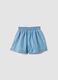 Light blue pure cotton denim shorts for girls, regular fit_1