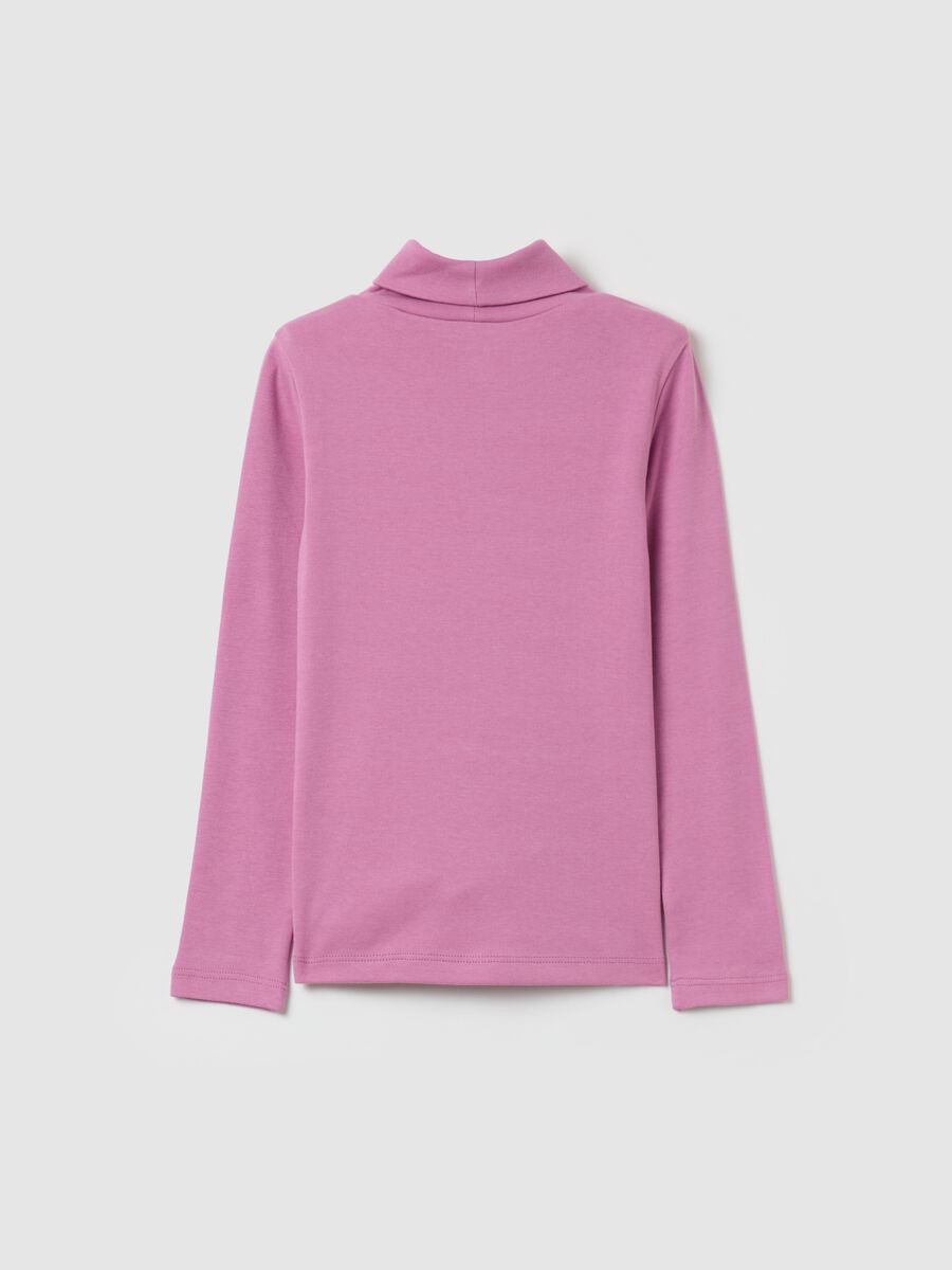 T-shirt in cotone a collo alto_1