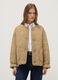 Beige padded regular fit jacket with buttons_1