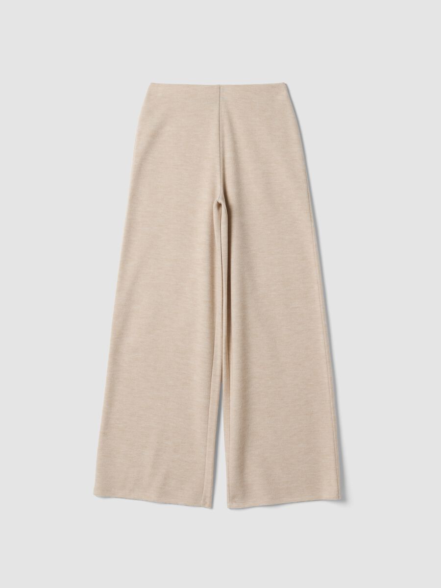 Beige relaxed-fit viscose-blend trousers_0