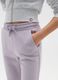 Girl's purple flare trousers in pure cotton with regular waist_2
