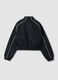 Black zip-up jacket with contrasting piping and high neck for girls_5