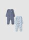 2-pack of multicolour cotton-blend baby sleepsuits with poppers_0