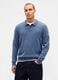 Blue wool and polyamide blend pullover_1