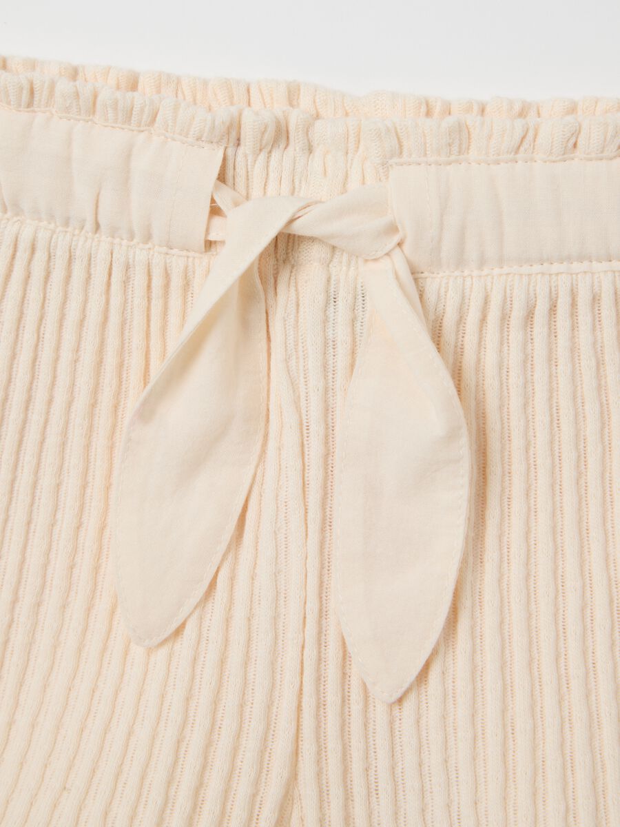 Beige Jacquard Knit Shorts_2