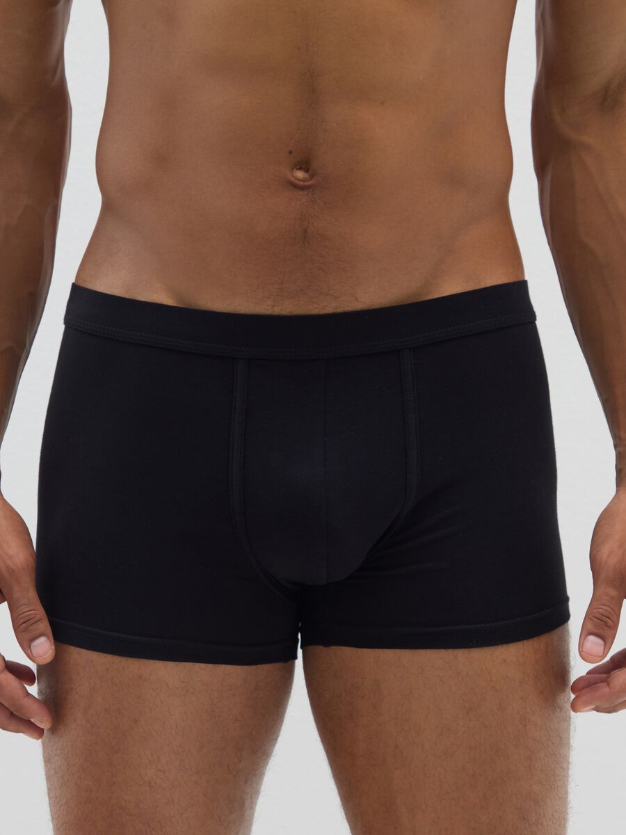 Bipack di boxer in cotone elasticizzato nero_1