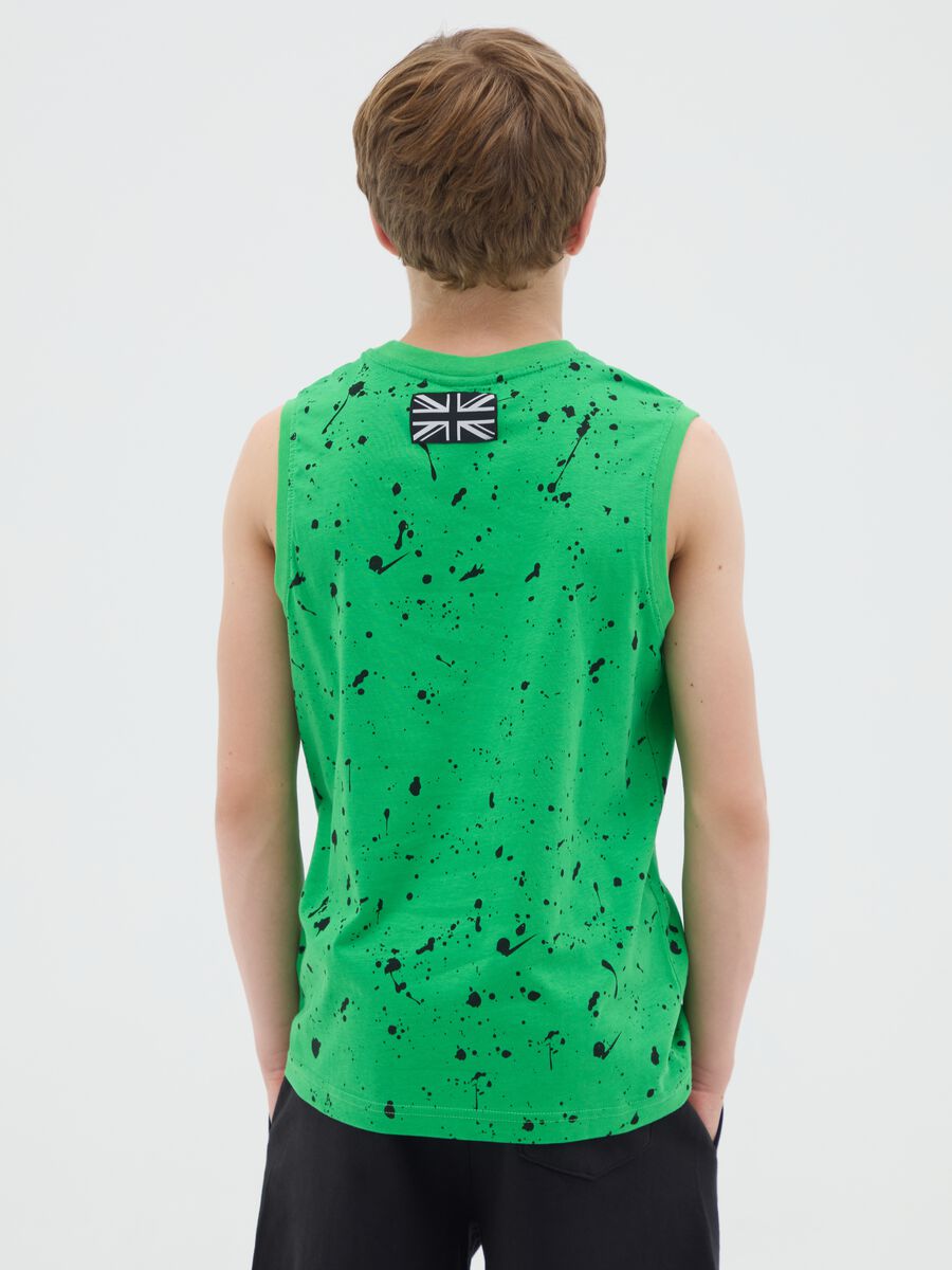 Canotta da bambino in puro cotone verde_1