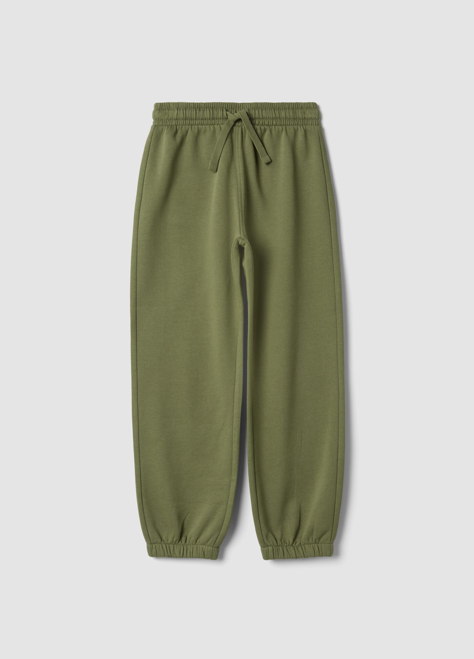 Pantaloni jogger verdi in puro cotone organico