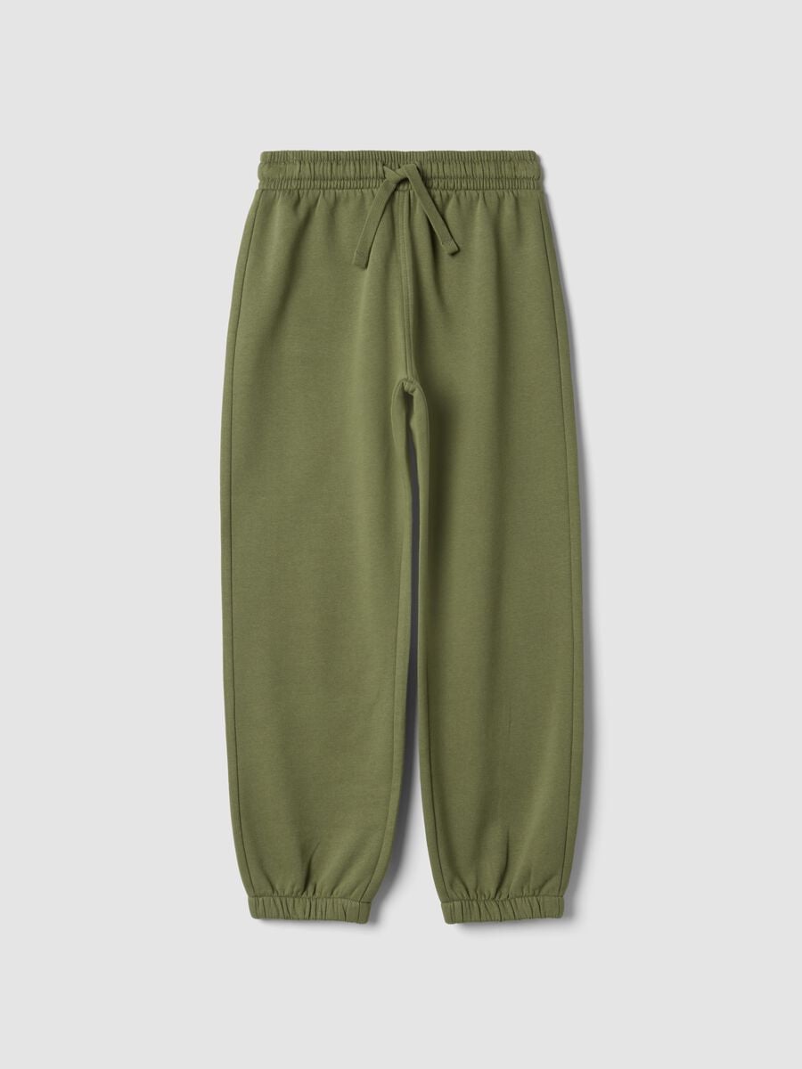 Green jogger trousers in 100% organic cotton_0