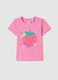 Cotton T-shirt with strawberry print_0