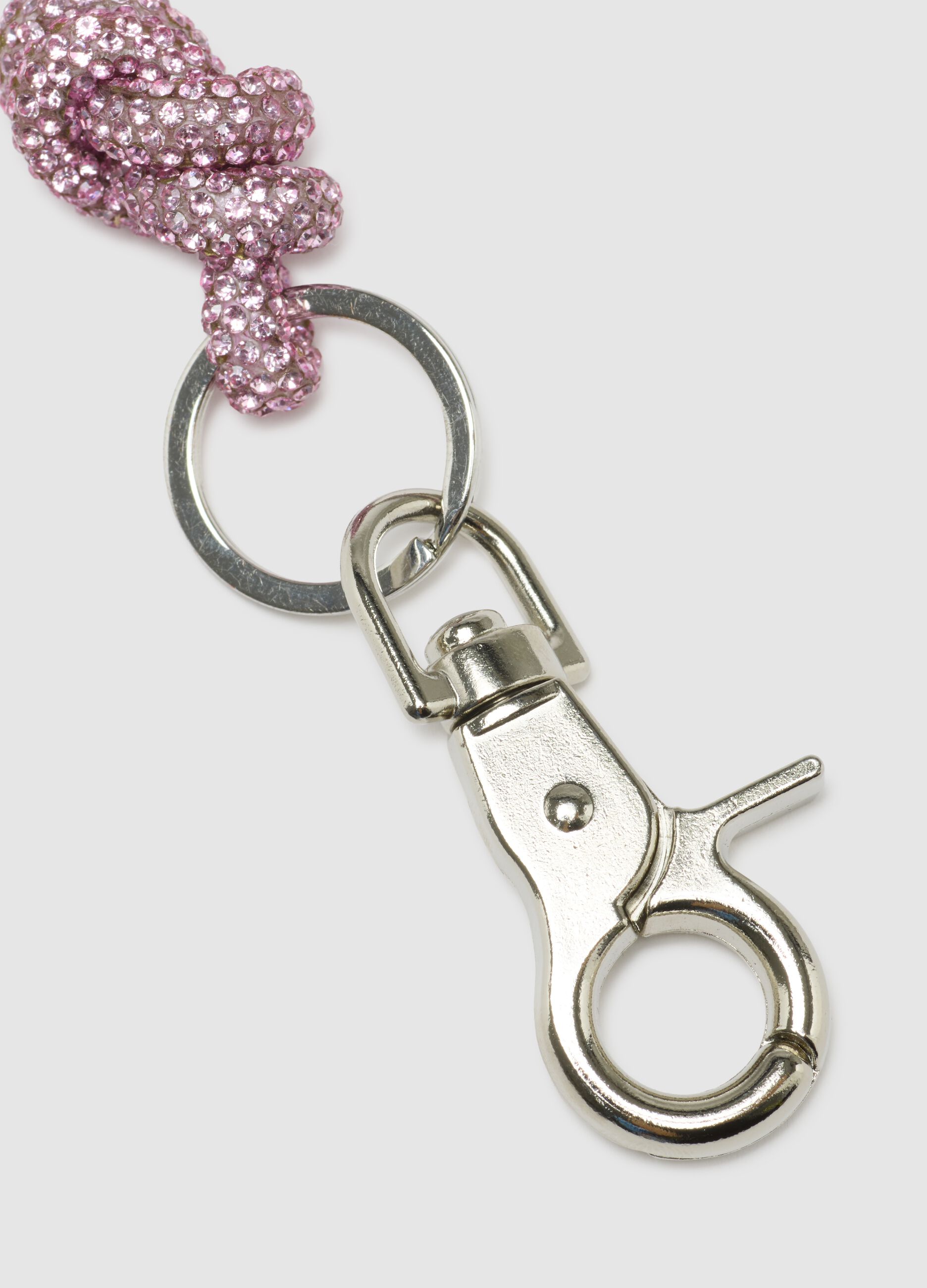 Pink Glass Keyring