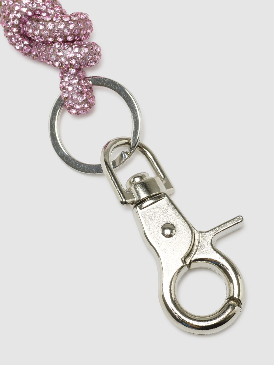 Portachiavi in vetro rosa_2