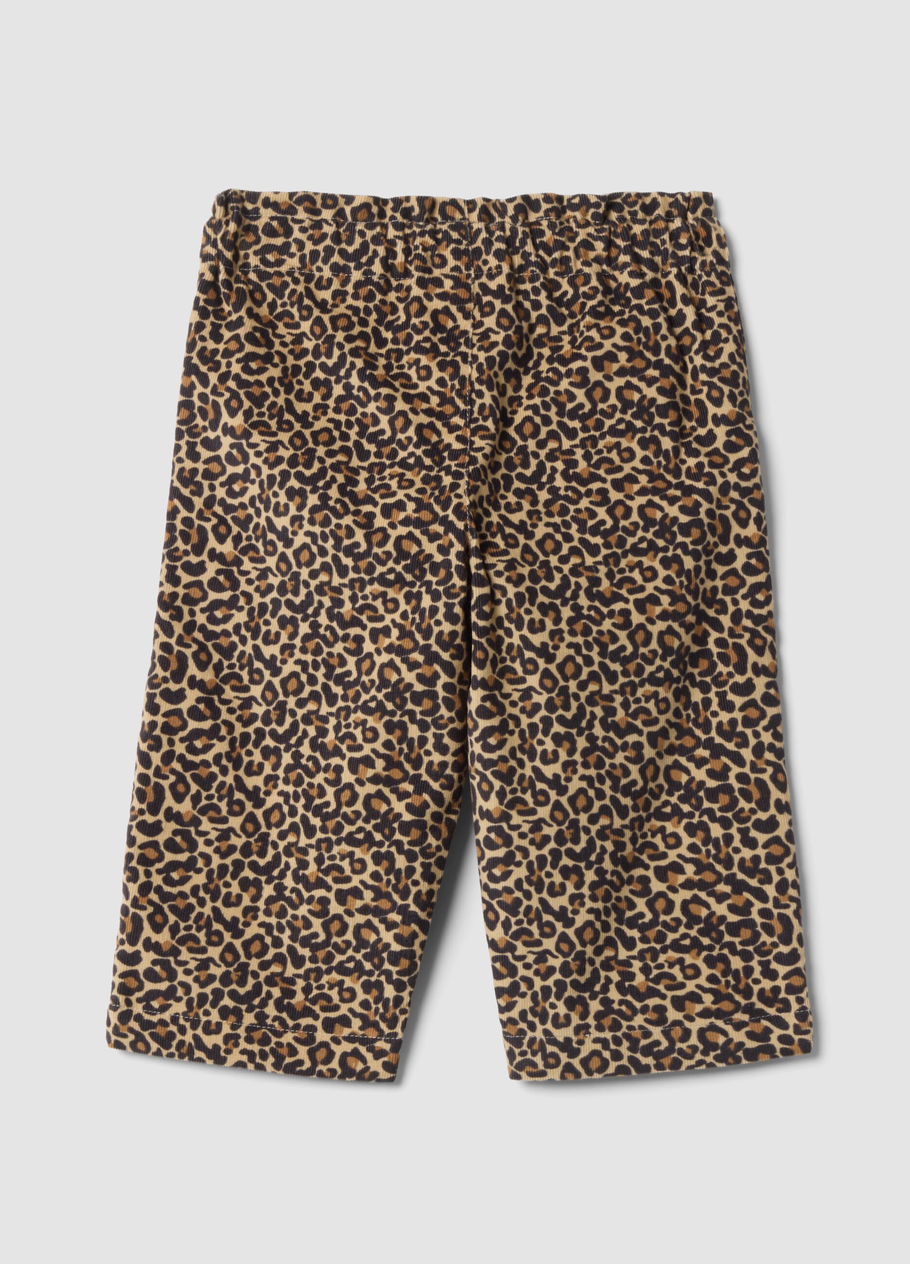 Brown pure cotton animal print trousers