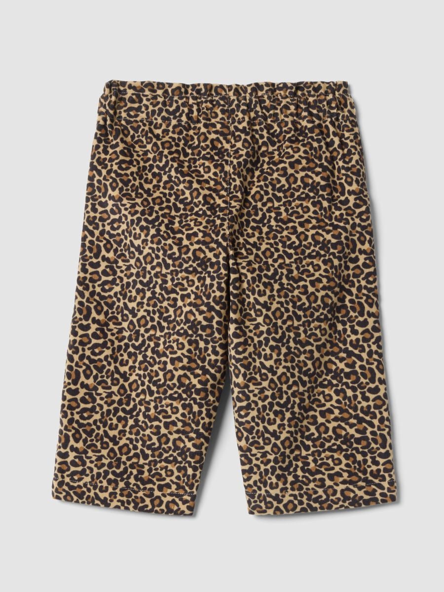 Brown pure cotton animal print trousers_1