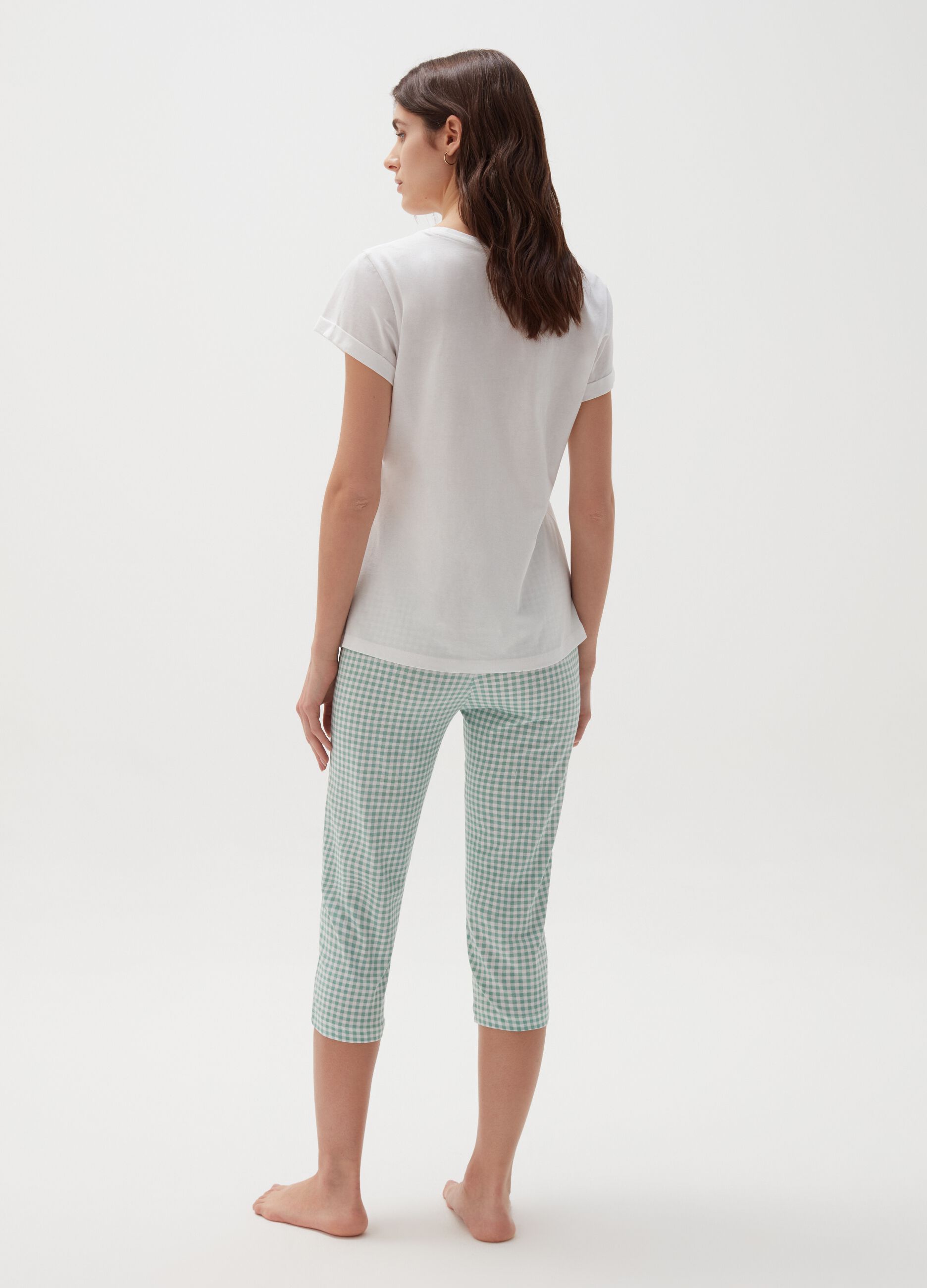 Cotton pyjamas with capri trousers
