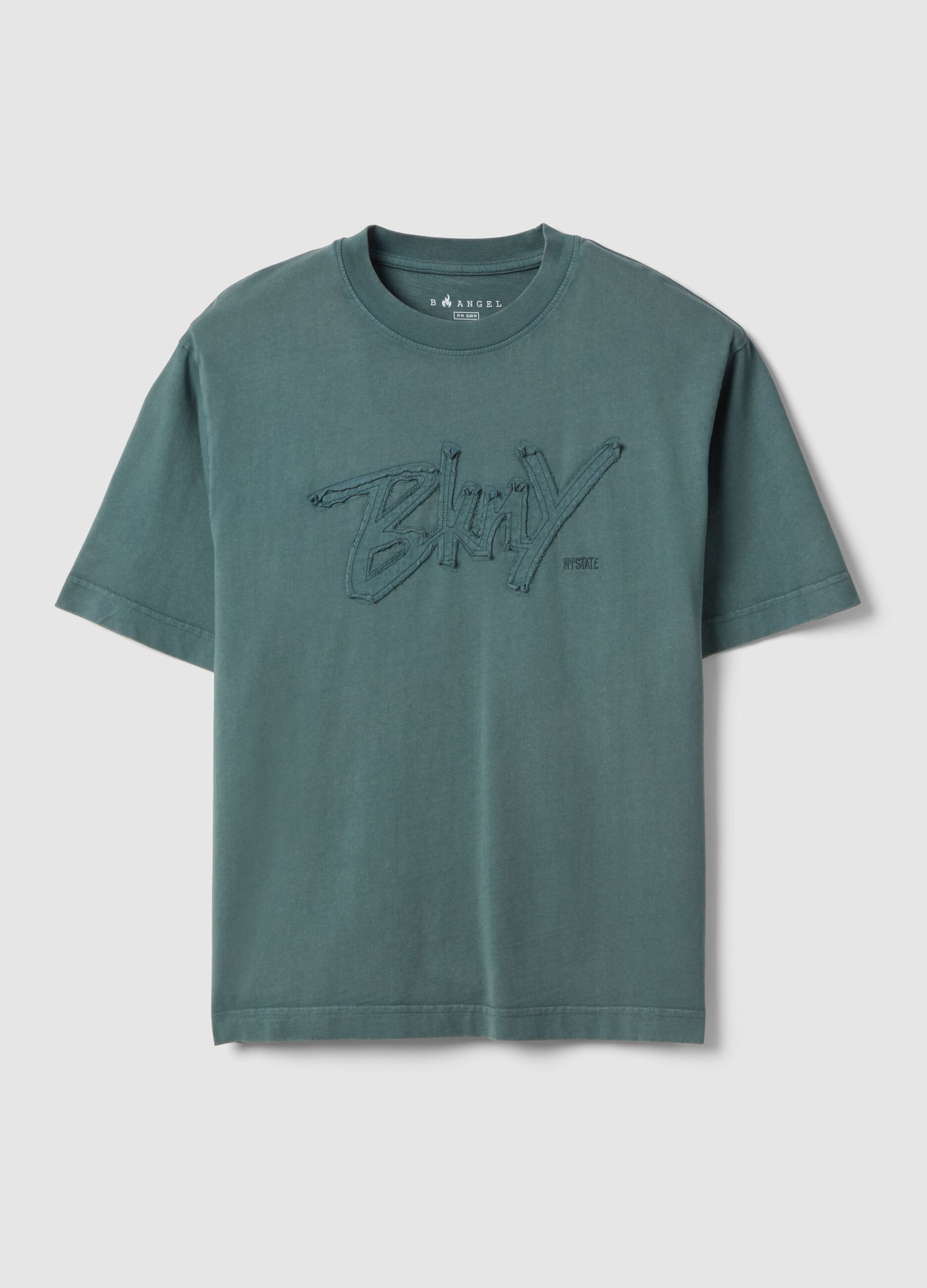 Green pure cotton regular fit top with buttons