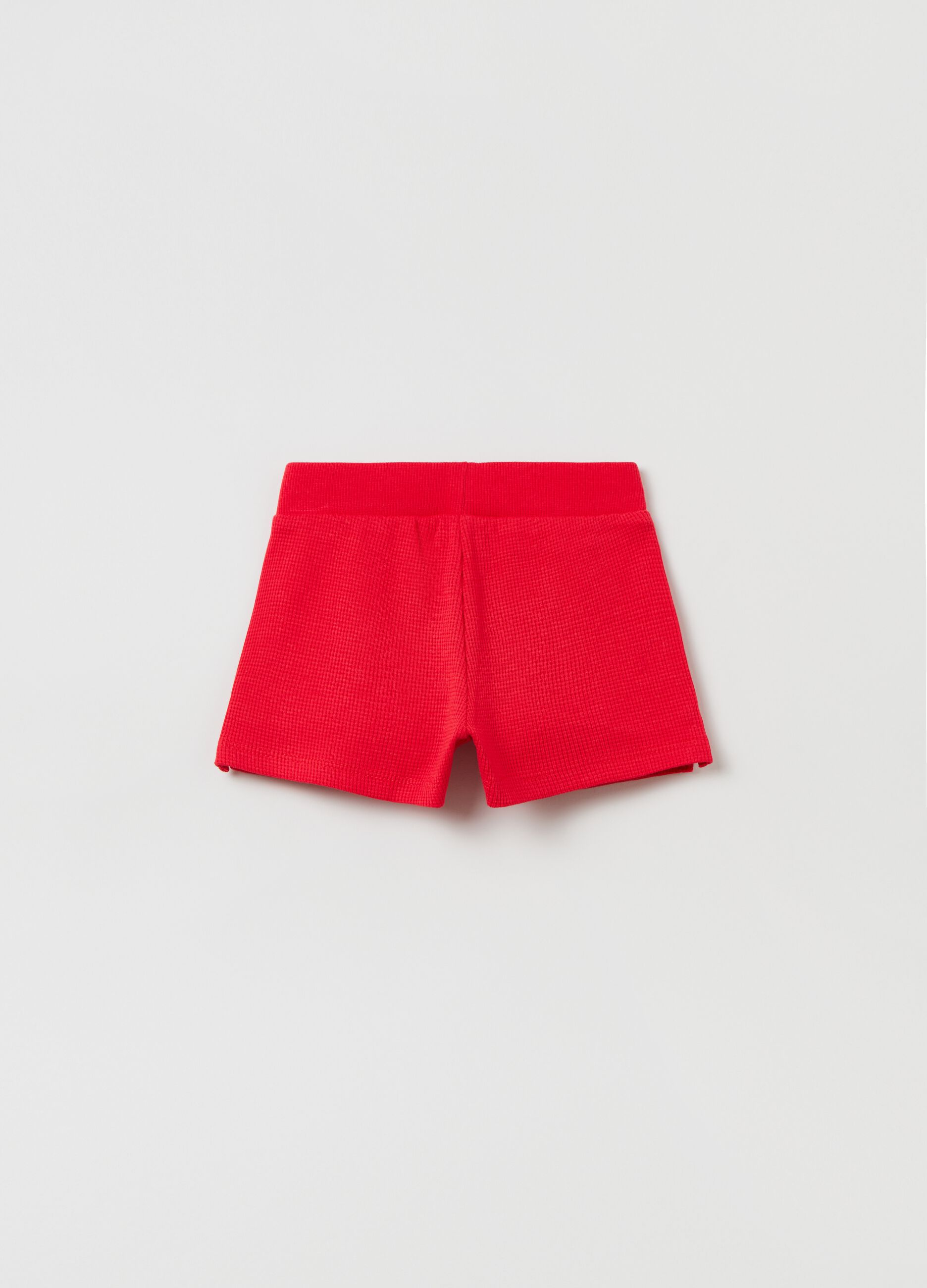 Shorts in cotone trama waffle_1