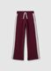 Girls' pure cotton red wide-leg striped trousers_3