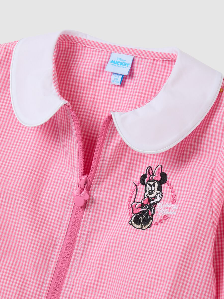 Multicolour cotton blend school apron for girls with Minnie_2