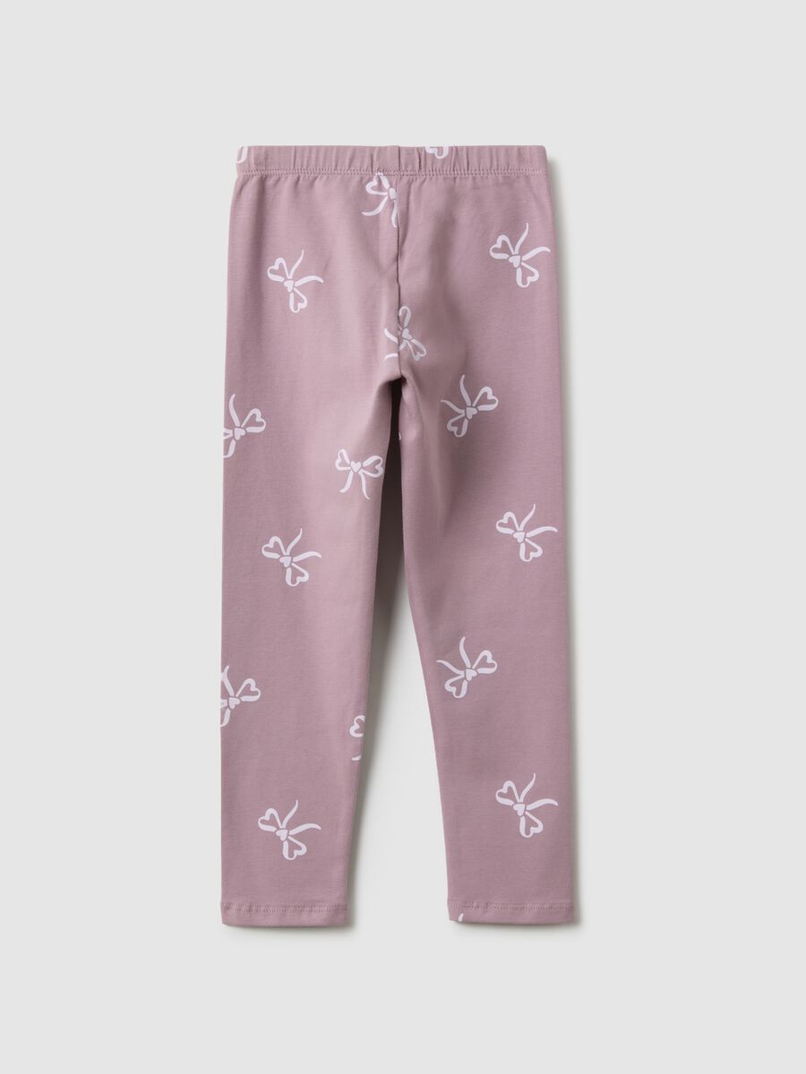 Pink skinny fit stretch cotton leggings for girls_1