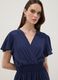 Abito blu lungo in pura viscosa con scollo incrociato regular fit_1