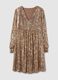 Beige Maternity Dress with Micro Sequins_4