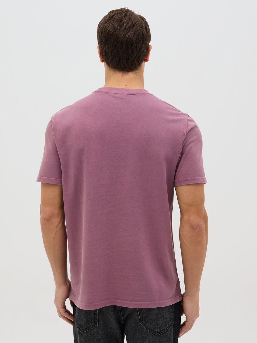 Purple cotton T-shirt with pocket_2