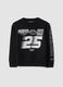 Black crew-neck jumper with jacquard print_0