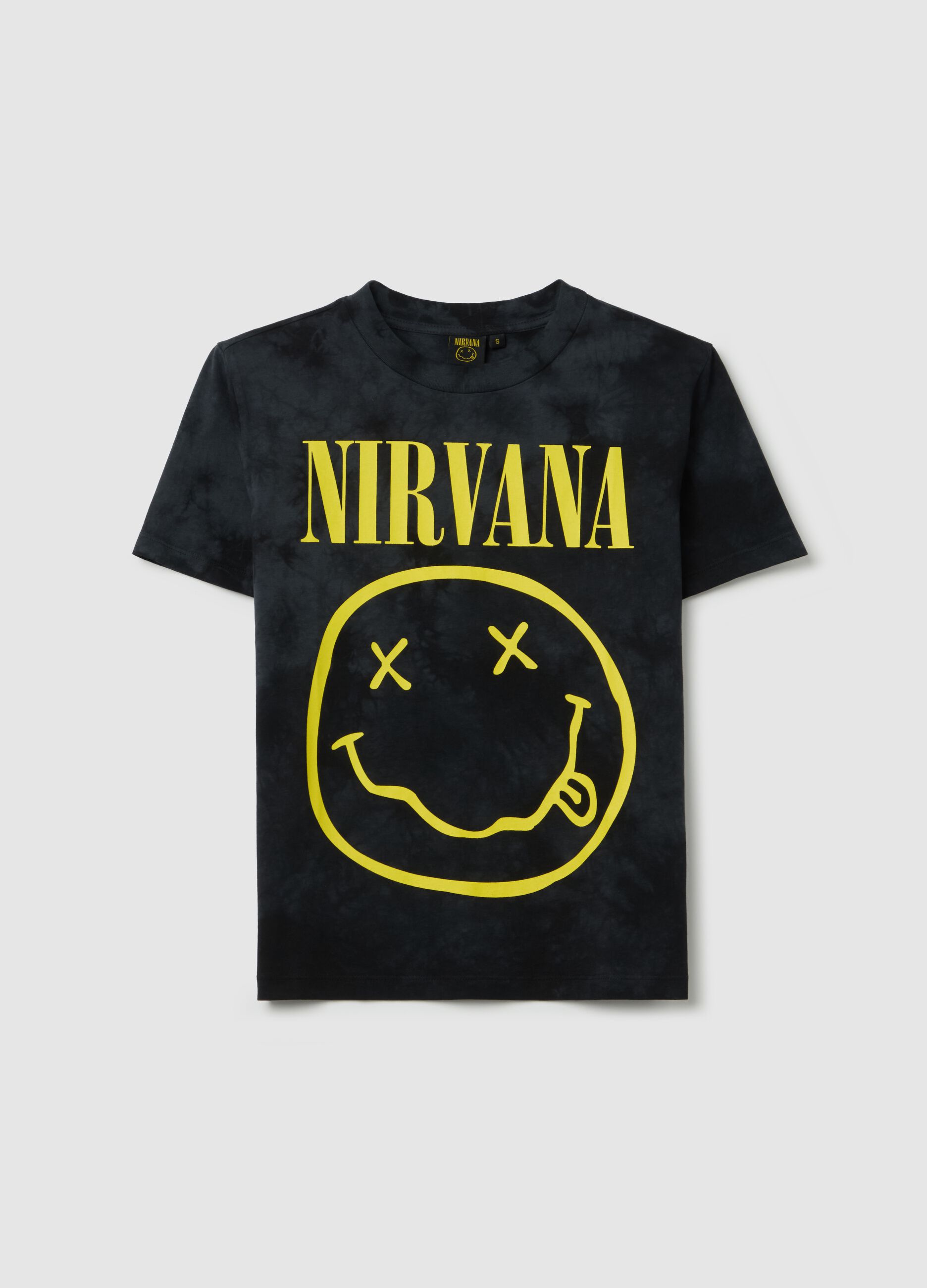 T-shirt Tie Dye con stampa Nirvana