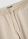 Beige cotton blend jogger trousers regular fit_5
