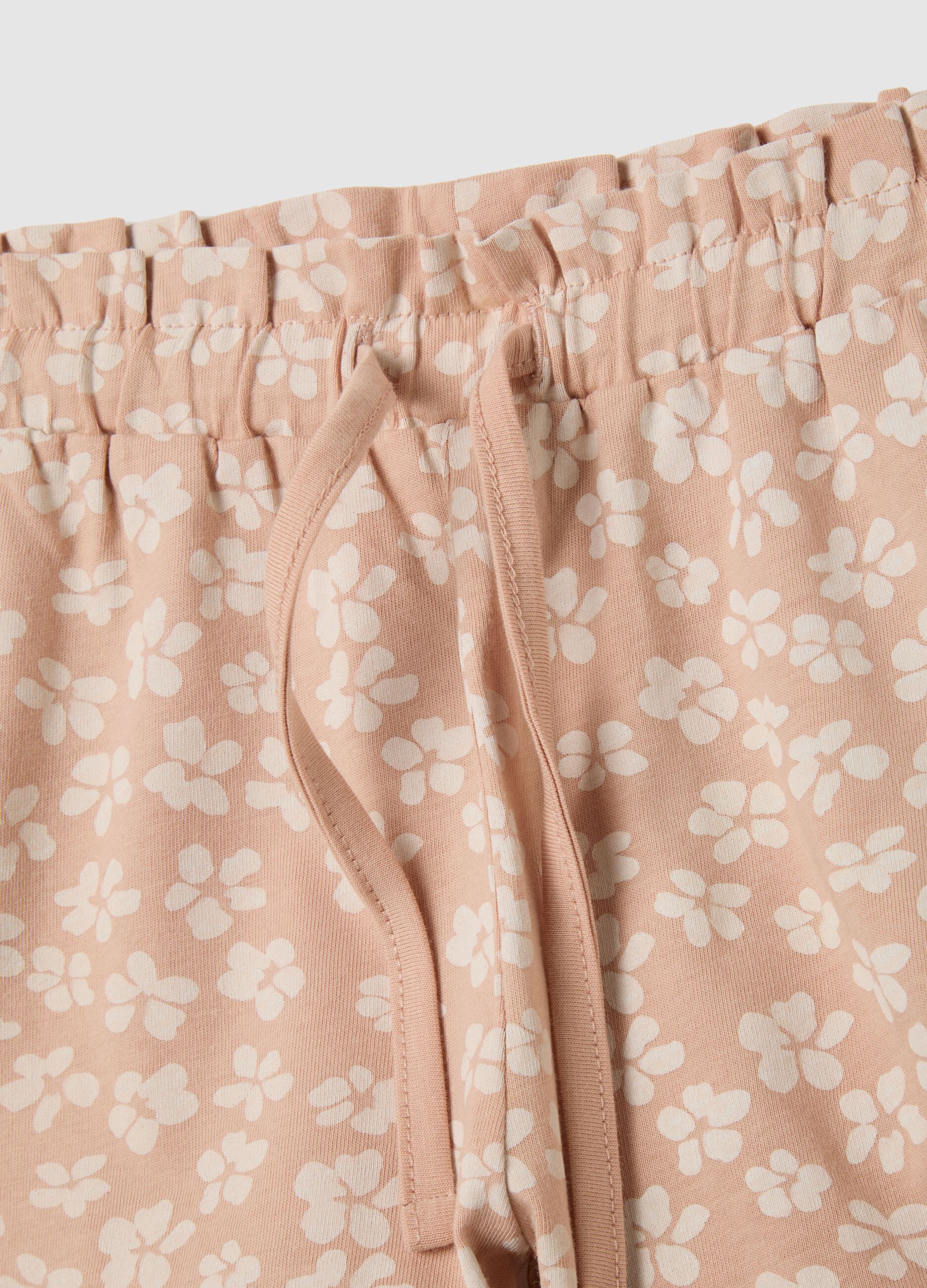 Multicolour pure cotton regular fit girls' shorts with ruffles