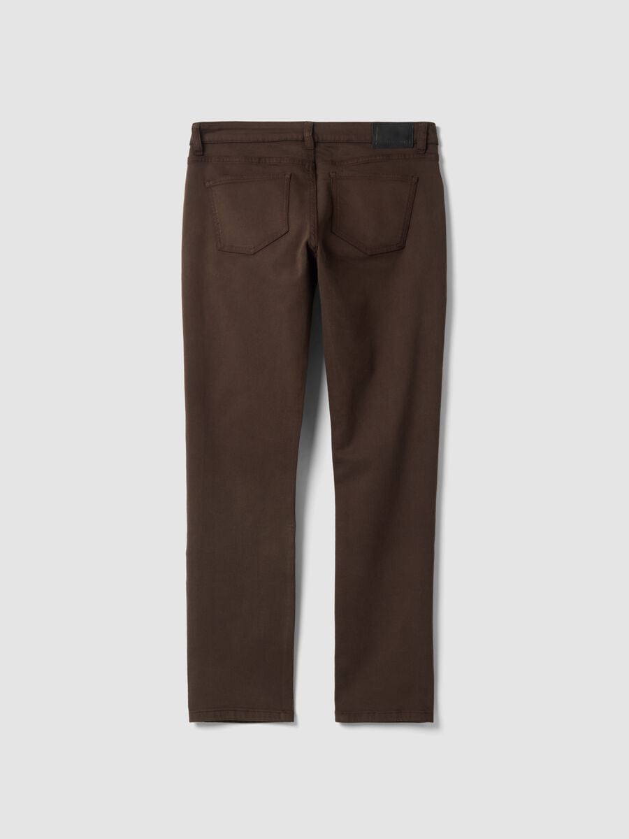 Jeans denim marroni in cotone elasticizzato slim fit_2
