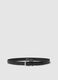 Black genuine leather belt_0