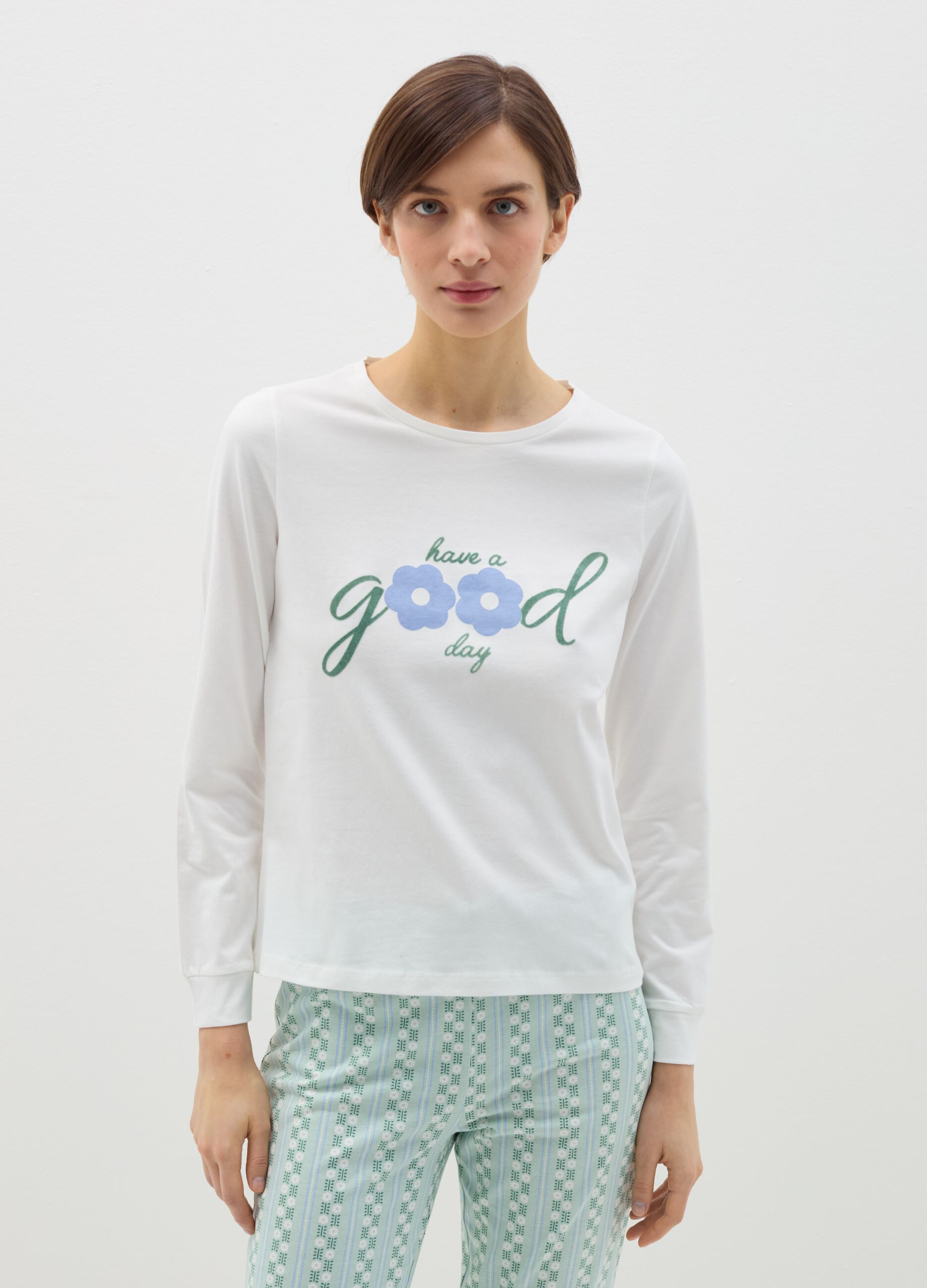 Top pigiama stampa "Have a Good Day"