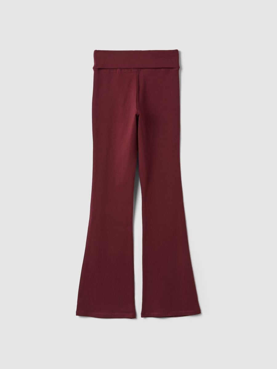 Leggings rossi flare in cotone organico elasticizzato per ragazza_5